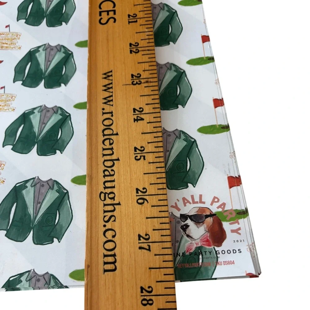 12‎ Sheets of New Golf Masters Wrapping Paper Reversible
